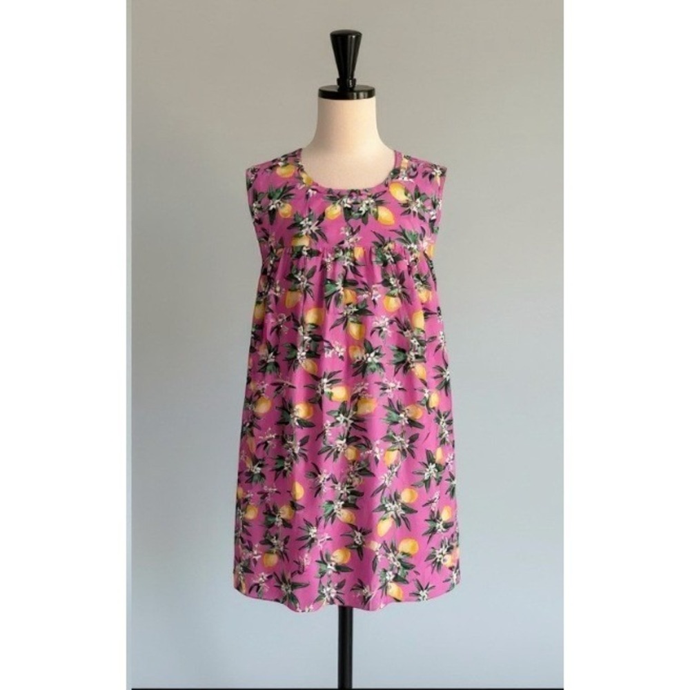 National Brand pink house dress lemon and white blossom pattern Sz‎ M
